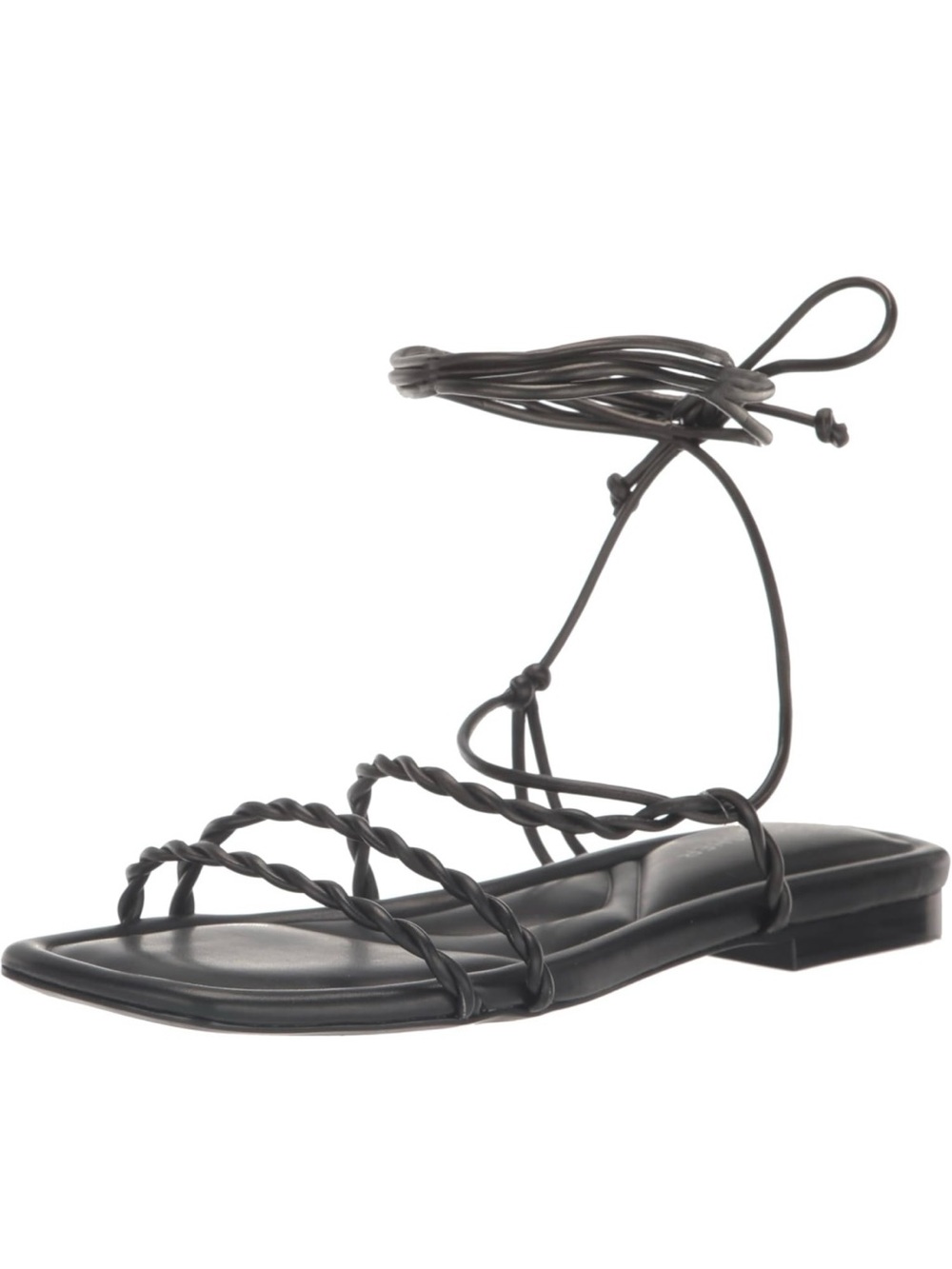 Marc Fisher Black Twisted-Strap Lace-Up Sandal